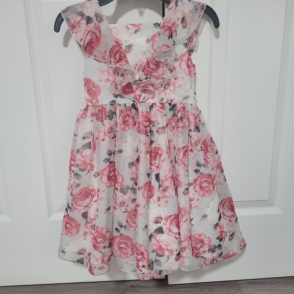 LAURA ASSHLEY RUFFLE LITTLE GIRLS 5 DRESS - Picture 2 of 9